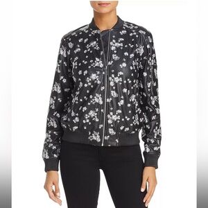 MICHAEL Michael Kors Metallic Embroidered Faux Leather Bomber Jacket